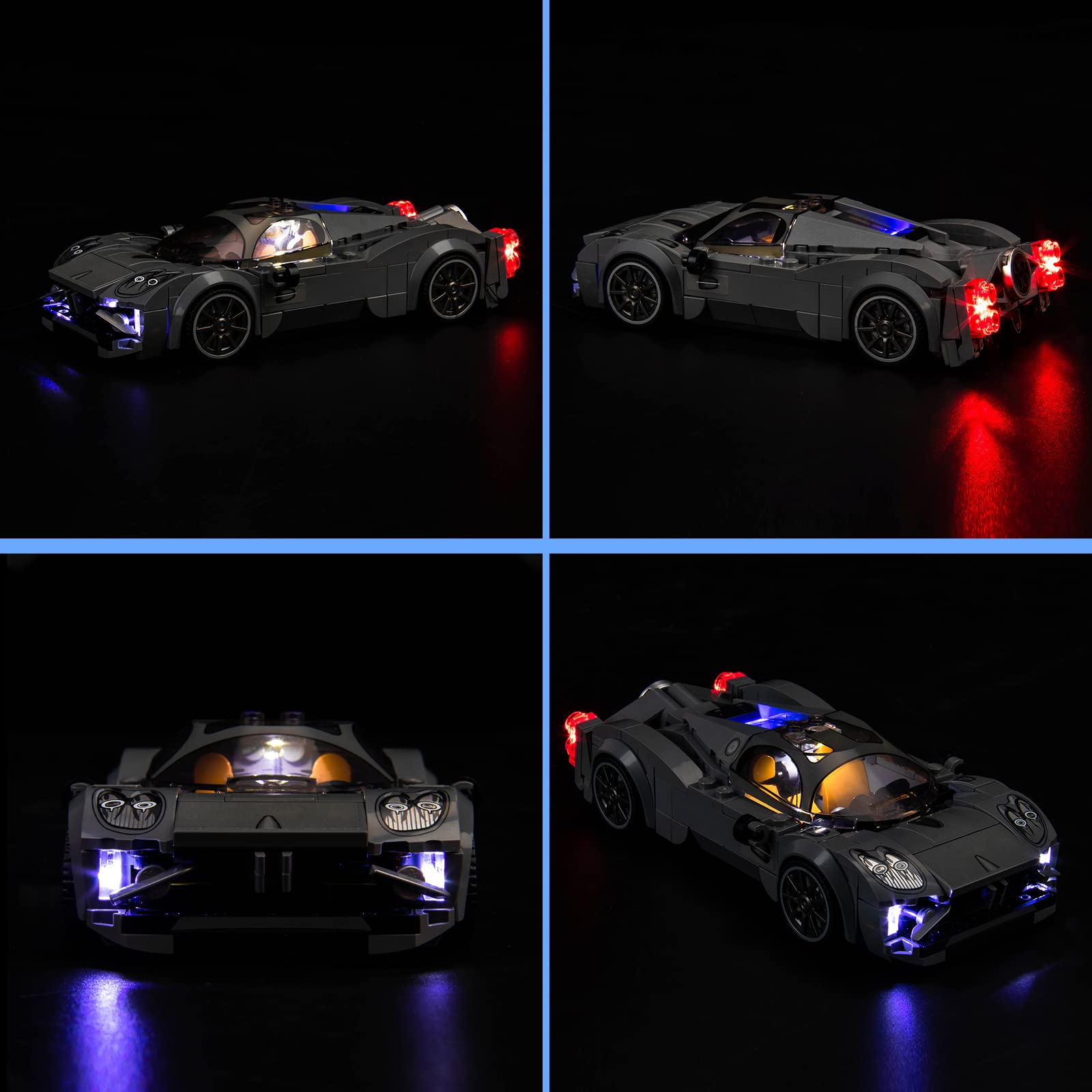 LocoLee Led Licht Set Kompatibel mit Lego Pagani Utopia (Kein LEGO-Set), Led Beleuchtungs Set Compatible with Lego 76915 Speed Champions Pagani Utopia - Nur Lichter Set
