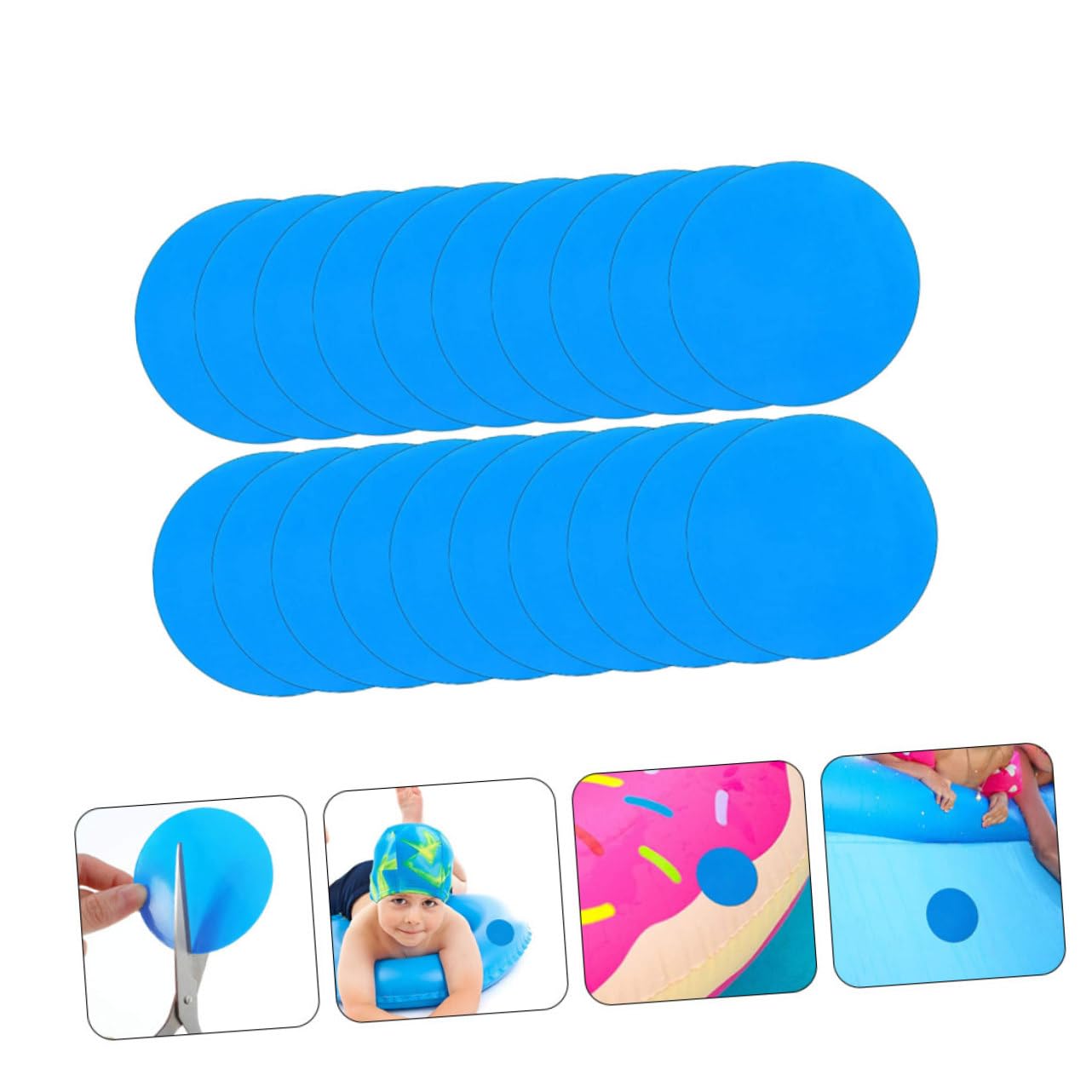 HEMOTON 4 Ensembles Kit De Réparation Auto Adhésif pour Bouées Gonflables Patches PVC Étanches pour Canoës Bateaux Et Jouets Aquatiques 20 Pièces * 4