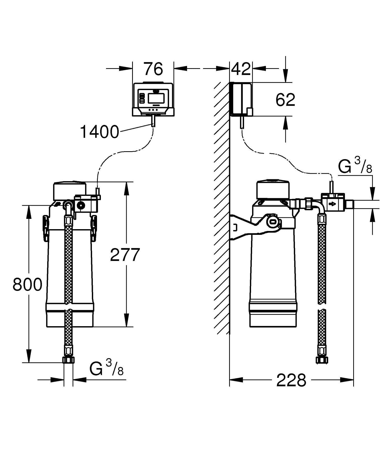 GROHE Blue - Filtro Ultrasafe, para sistemas de filtración Blue, capacidad de 3000L, incluye caudalímetro y pilas, ref. 40876000