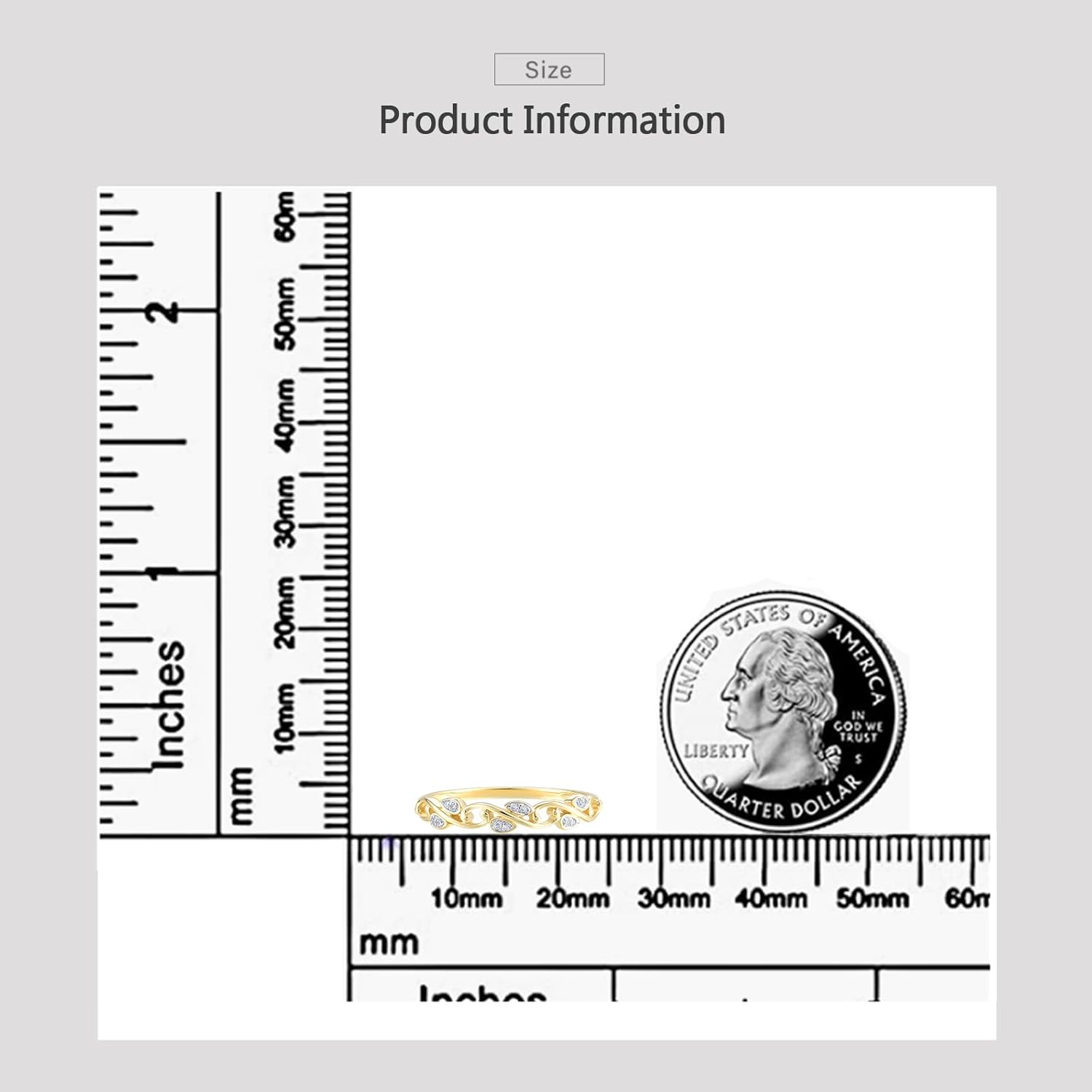 Santuzza 10K Solid Gold Plant Genuine Diamond Dainty Yellow Flower Ring for Women