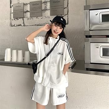 Amazon | [Ptor] 夏服 ジャージ 2点セット レディース ブルゾン 