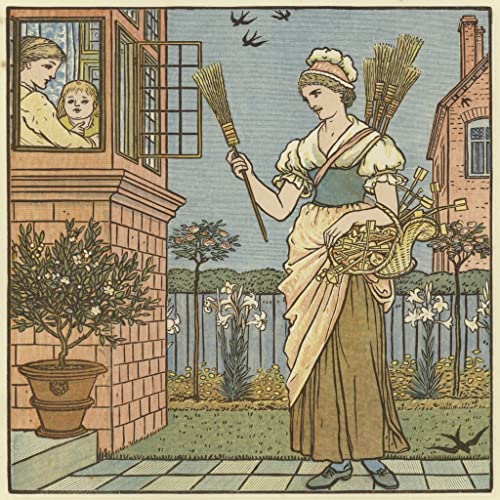 Affiches et gravures Acheter un balai Walter Crane impression toile salon 60x90