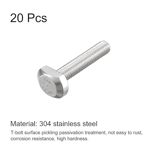 Miniatura 13 de uxcell Pernos de ranura en T, 20 piezas M5x16mm ranura en T Pernos deslizantes Pernos deslizantes 304 Tornillos en forma de T de acero inoxidable