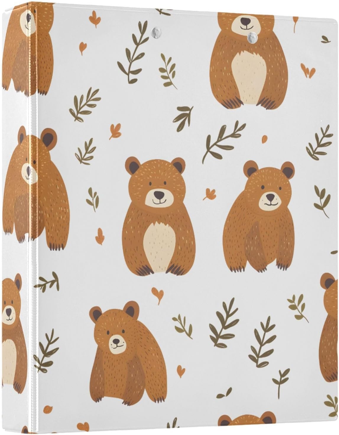 3 Ring Binder Bear Leaf B 1.5 inch Binders Three Ring Binders with Clipboard Fit 8.5'' x 11'' Paper 3 Interior PVC Clear Pockets for Office Supplies
