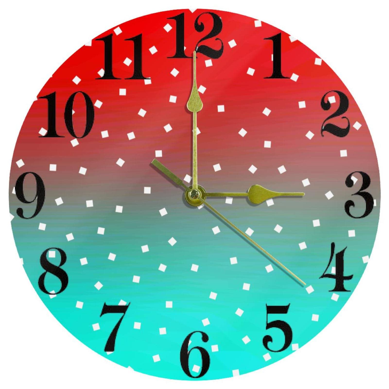Horloge murale quartz silencieuse sans tic-tac 25 cm rouge