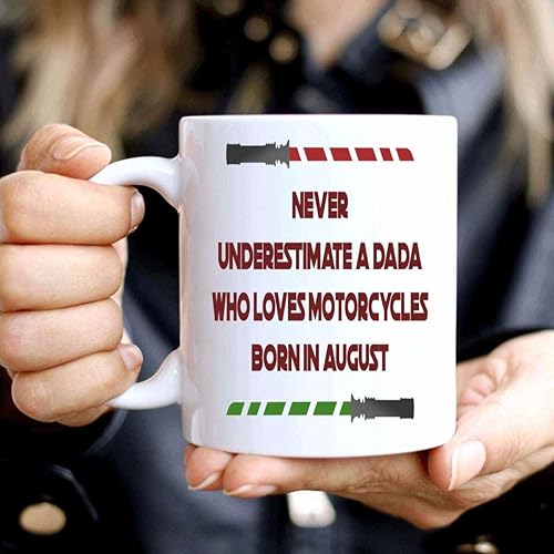 Miniatura 3 de Funny Gift Motorcycle Gift, Great August Birthday Present for Dad - Motorcycle Loving Dada, Gift Idea on 11 Oz White Ceramic Coffee Mug