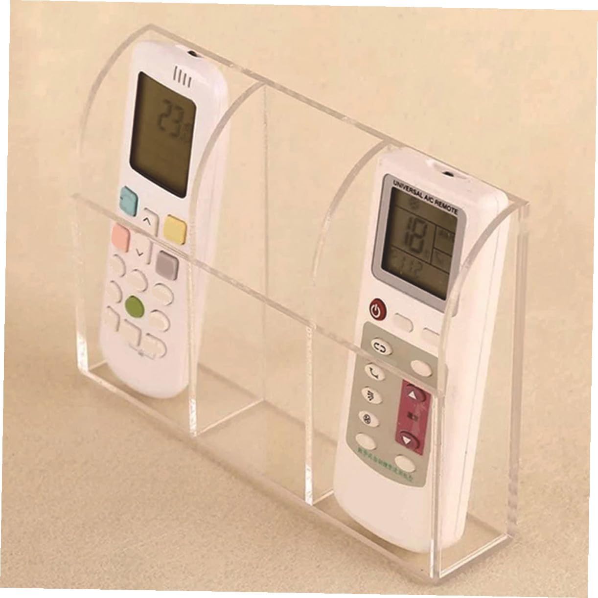 1set Transparent Wall-mounted Remote Holder for Air Conditioners and Tvs High-transparency Acrylic Storage Rack for Home Office and Living Spaces