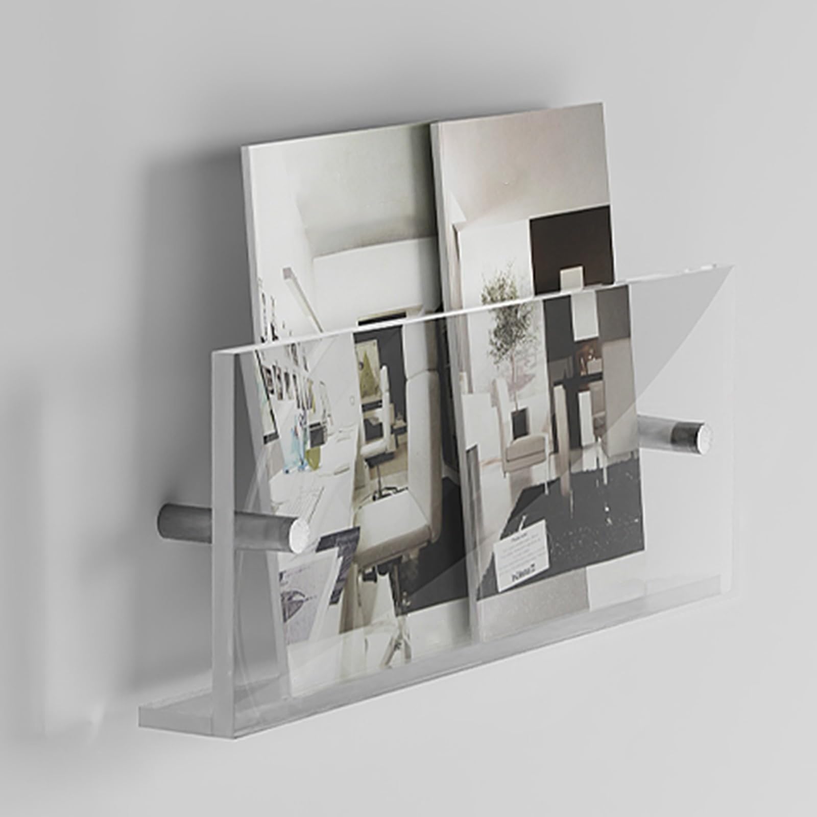 Revistero de acrílico transparente, estante colgante de información para fotolibros para salón de belleza, agencia de viajes, áreas de hospitalidad, cafetería, fácil de instalar (color: n.º 1, tamañ