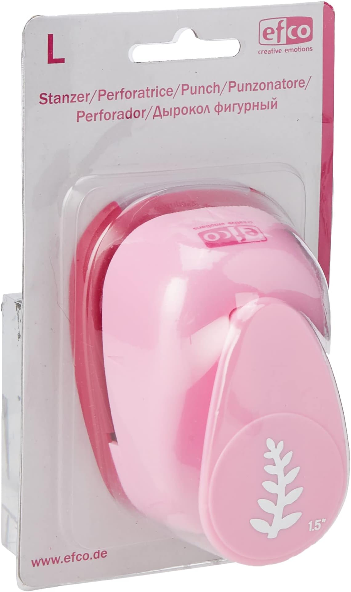Efco Punch L Leaf 36 x 20 mm, Pink, 20 x 10 x 4 cm