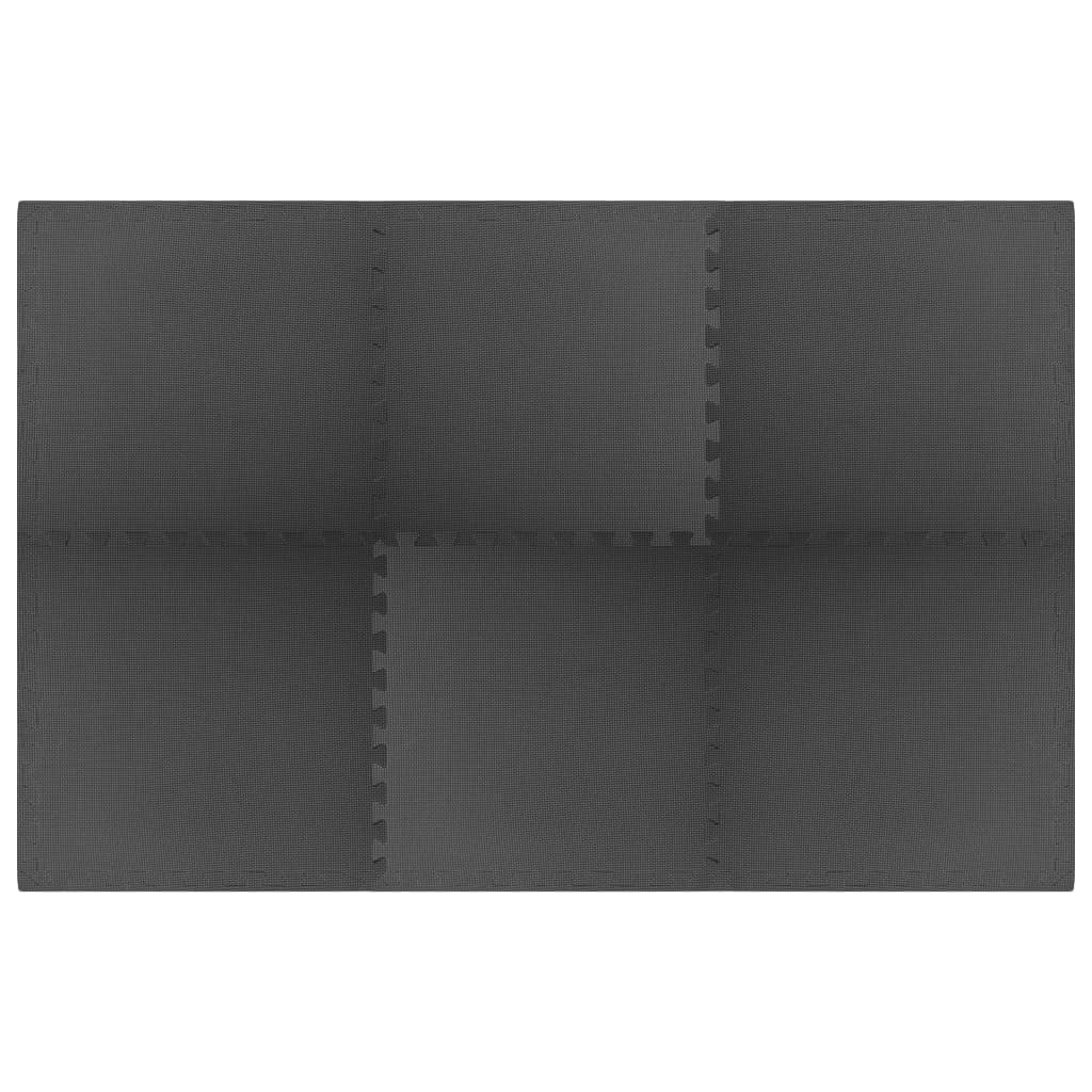 Juego de 6 alfombrillas para ejercicios de 2,16 m², espuma EVA, antideslizante, insonorizante, amortiguadora de vibraciones, protección contra arañazos para fitness, cinta de correr, bicicleta