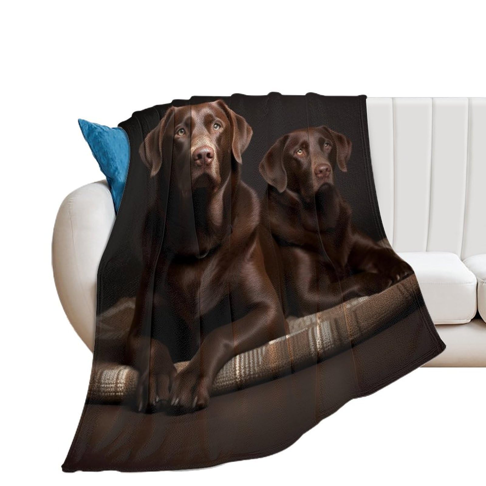 Couverture flanelle anti-froid Labrador 150x200 pour passagers et maison