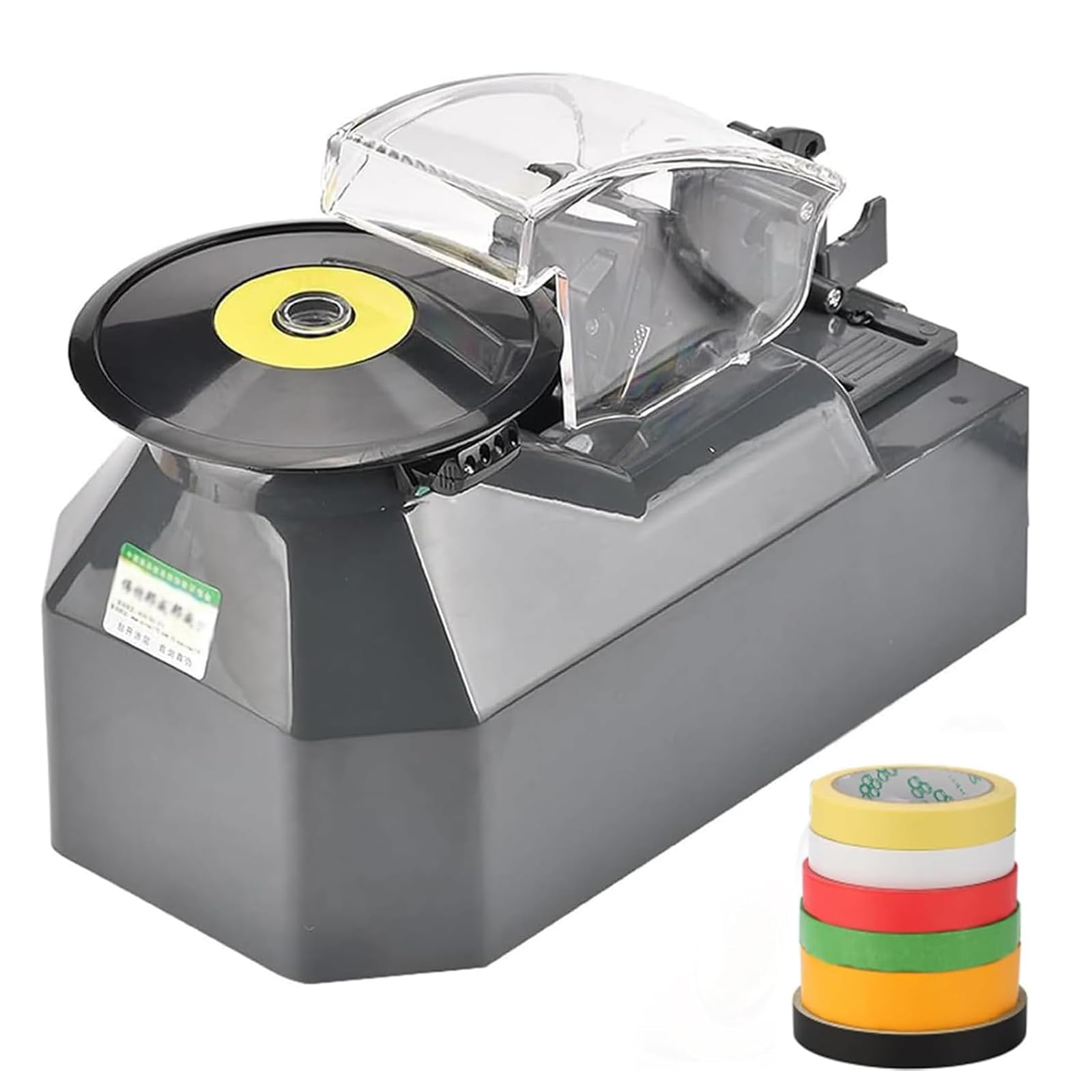 LHQYA Electric Tape Cutting Machine, Automatic Tape Dispenser with Induction, Length 10-60mm, Width 5-25mm, Large Disc Design, for Warehouses