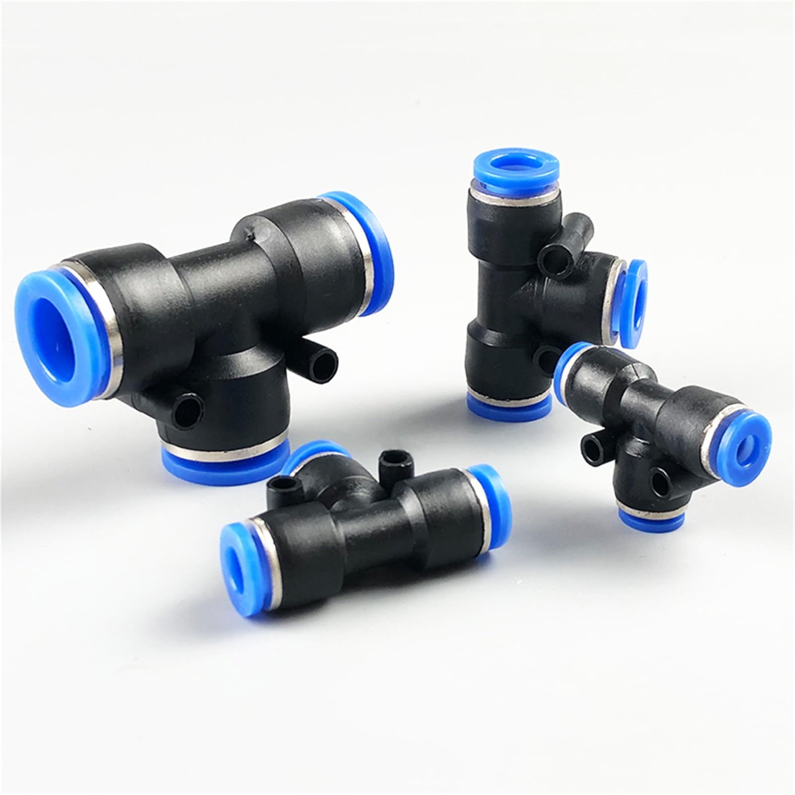 Conectores de aire PE, conector neumático conexión rápida, tubo plástico 3 vías, manguera agua(PEG 10-6,100 PCS)