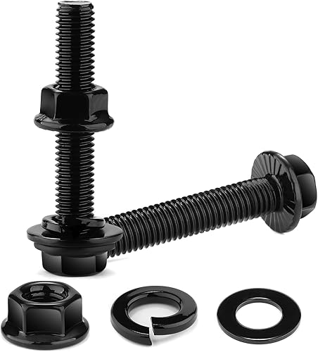 M8 x 25mm Flanged Hex Head Bolts, Nuts, Flat & Lock Washers, 10Pcs 18-8 (304) St