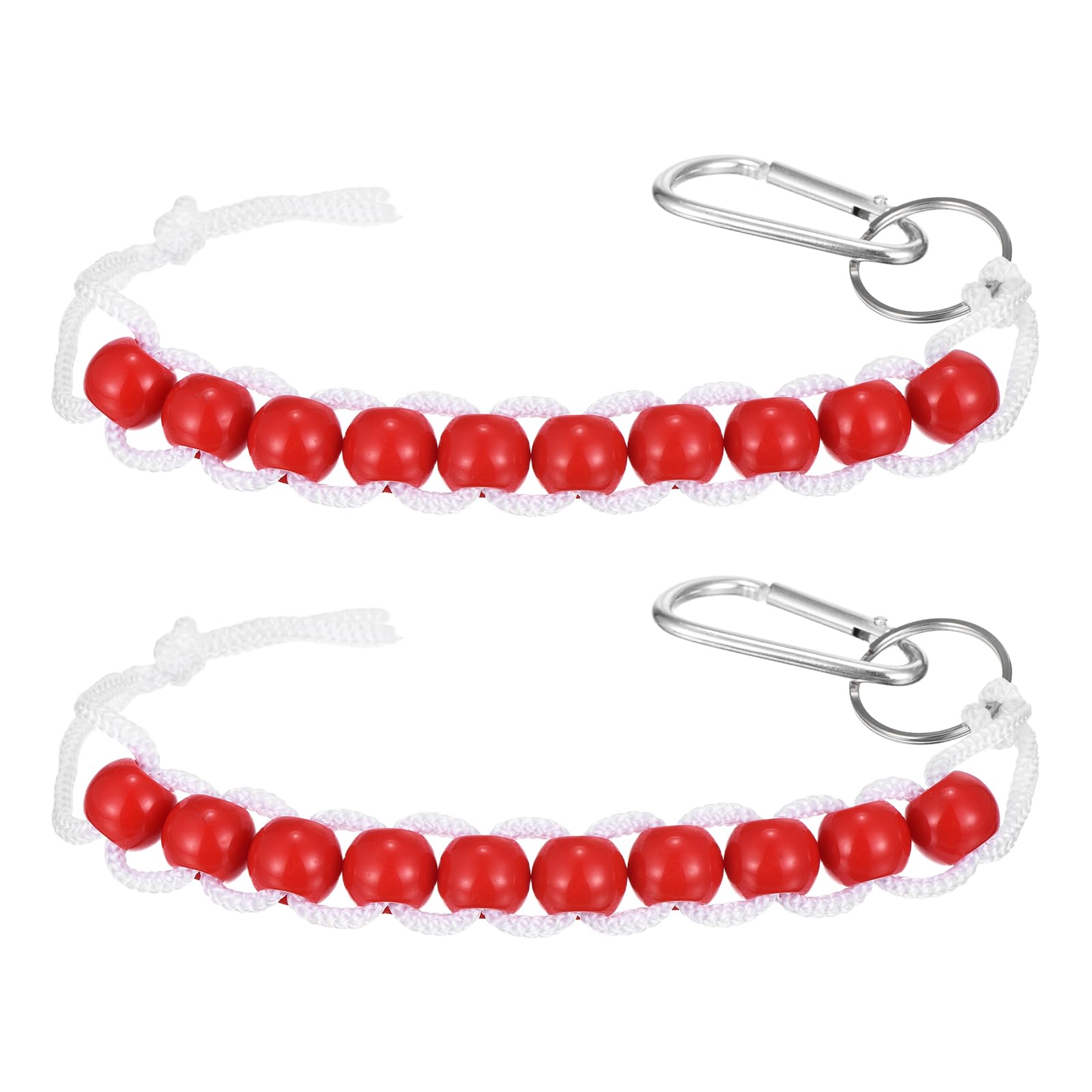 YELARXI Golf Beads Counter, Golf Ball Beads Bracelet Count Stroke Score Acrylic Sports Keeper Putting with Hook 2 Pcs & Red -Fitting for (Golfer/Training/Practice/Competition)