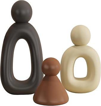 XINXUAN XGZY Abstract Three Sculptures - Minimalist Home Decoration, Modern Living Room Character Design, Desktop Decoration, Neutral Resin Art, Meaningful Home Gifts