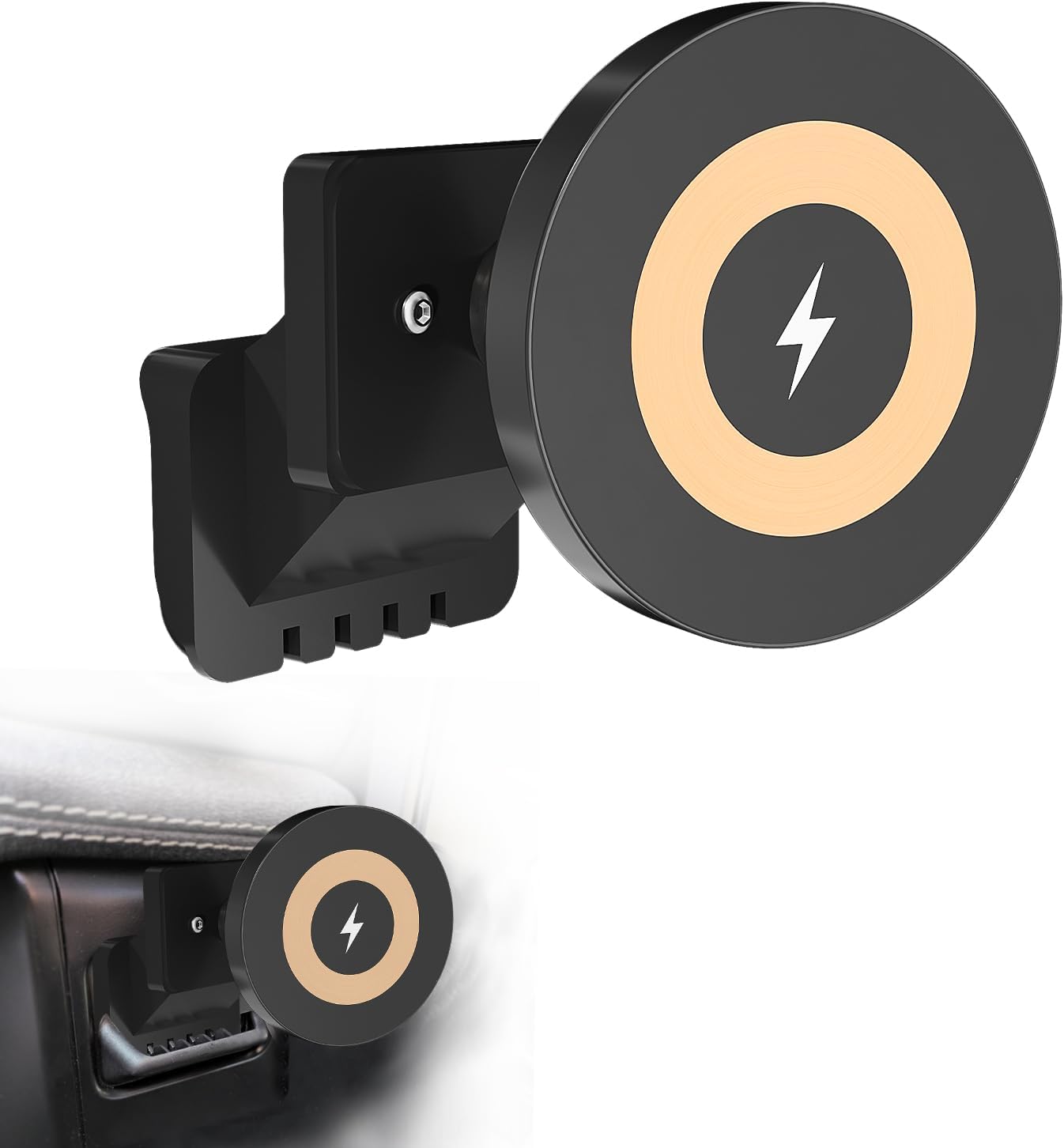 Upgraded Magnetic Charging Phone Holder Compatible with Ford F150 Coin Tray(2021-2025), Rectangular Coin Holder Adapter for Custom Phone Mount, Compatible with Any Smartphone