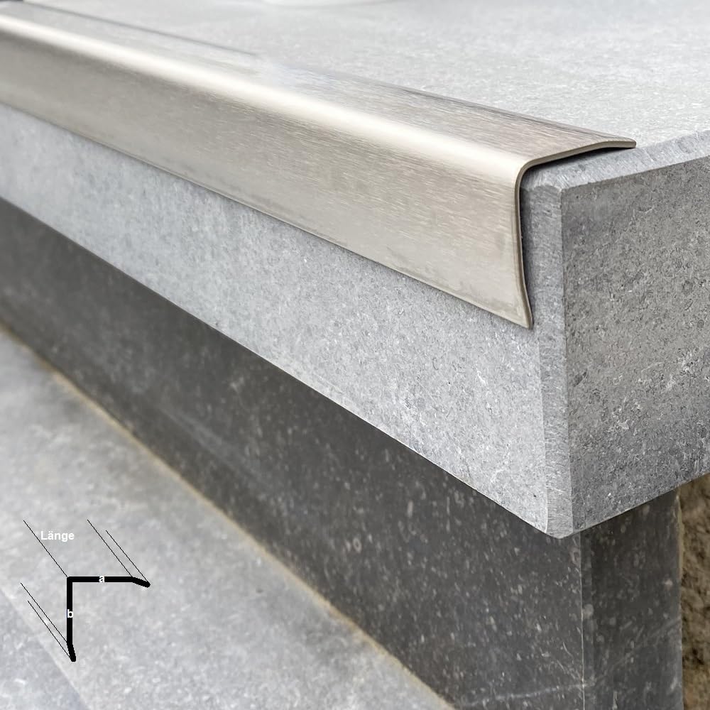 Edelstahl Winkel 150 cm Kantenschutz Metall V2A Eckleiste 3-fach gekantet 1,0 mm (35x35x1,0 mm)