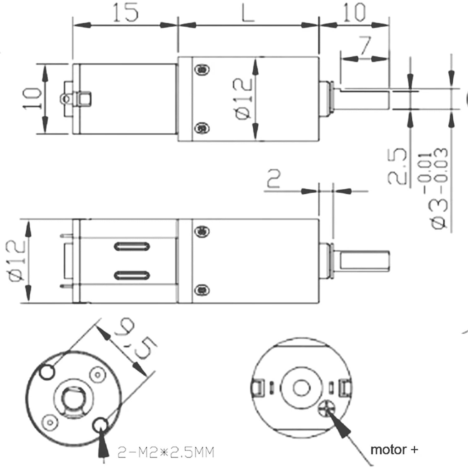 N20 Gear Motor Micro Metal Planetary Gearbox Reducer Motors(14R(RATIO576TO1)_6V)