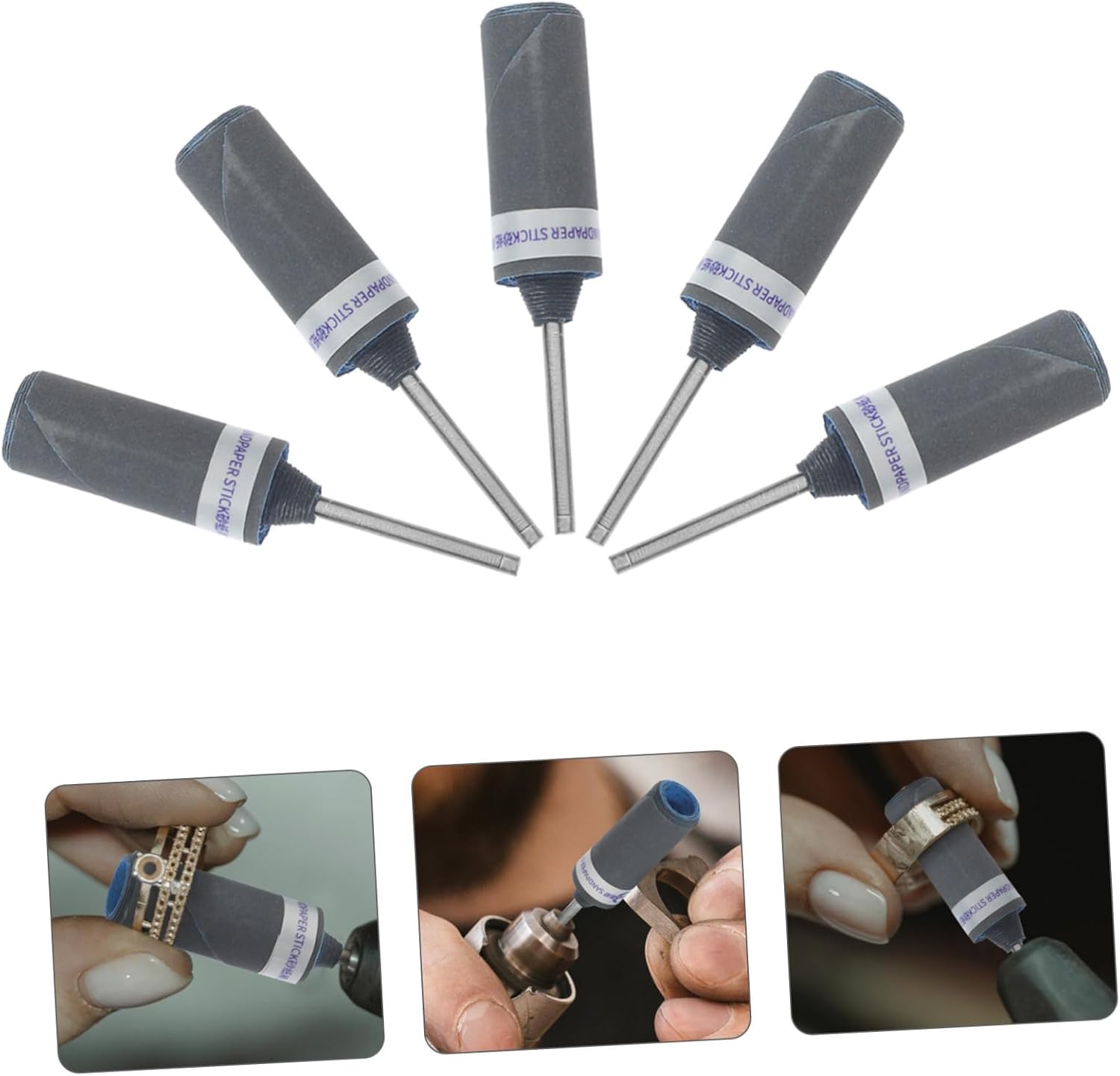IWOWHERO 10pcs Sandpaper Polishing Sticks for Jewelry Grit Buffing Rods for Metal and Non-Metal Surfaces Grinding Tools for Electronics