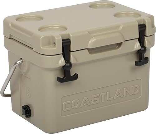 Coastland Bay Series Cooler Premium - Enfriador rotomoldeado aislado para uso diario, pequeño baúl de hielo para espacios reducidos, juegos de