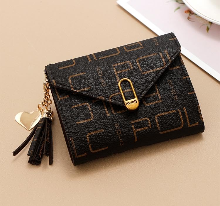 Women's Wallet - Women's Credit Card Holder Trifold Women's Small Wallet Compact and Lightweight (Dark Brown)4