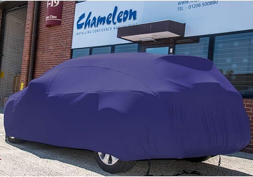 iCover - Deluxe Indoor Car Cover Super Soft Full Body - 160gsm Breathable Dustproof Strong Elastic Fabric - Available in XS - XL & 4x4 Sizes (Blue, Medium)