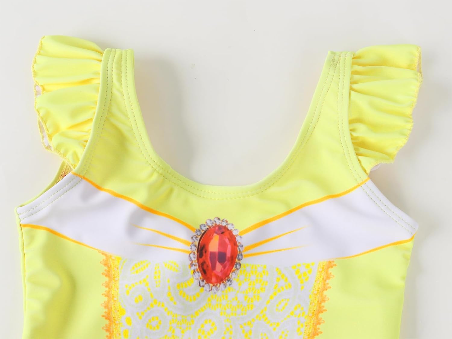 COTRIO One Piece Princess Swimsuit for Girls Short Sleeve Swim Dress Rash Guard Bathing Suit Skirted Swimwear 1-10 Years - Image 3