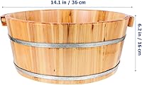 Vista 3 de Yardwe Cuenca de pie de madera para pies, cubo de pedicura, masajeador de barril para baño, masaje, spa, sauna, remojo, pedicura, masajeador