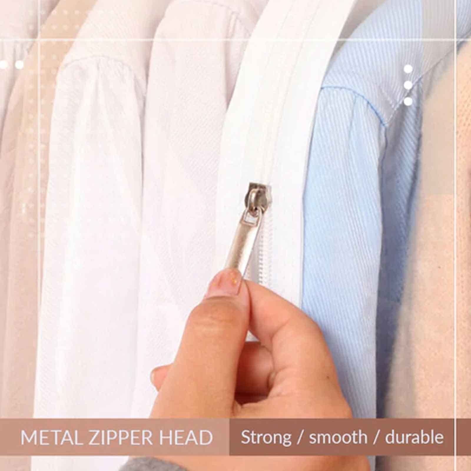 Bolsas de ropa a prueba de humedad, fundas transparentes para colgar trajes y ropa, protector de ropa impermeable con cremallera