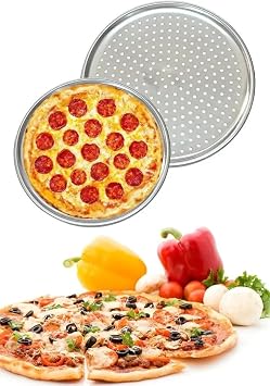 Paslanmaz Çelik Pizza Tepsisi,Delikli Lahmacun Ve Pizza Tavası,Fırın Tepisisi 28 Cm Küçük boy
