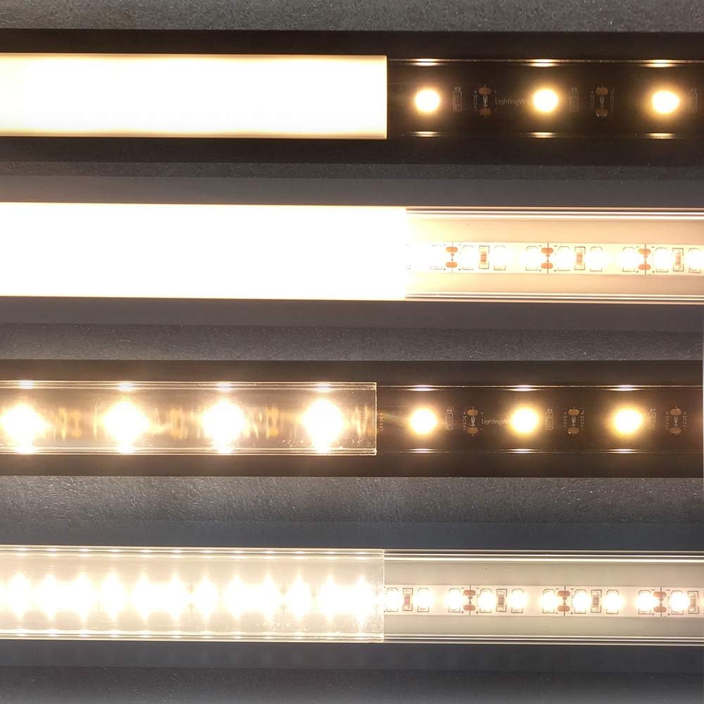 inShareplus 25 Pack 6.6FT/2M Spottiness LED Aluminum Chaneel Profile Silver U-Shape LED Extrusion With Oyster White Cover End Caps and Mounting Clips for 3528 2835 5050 Double Row and Single LED Strip