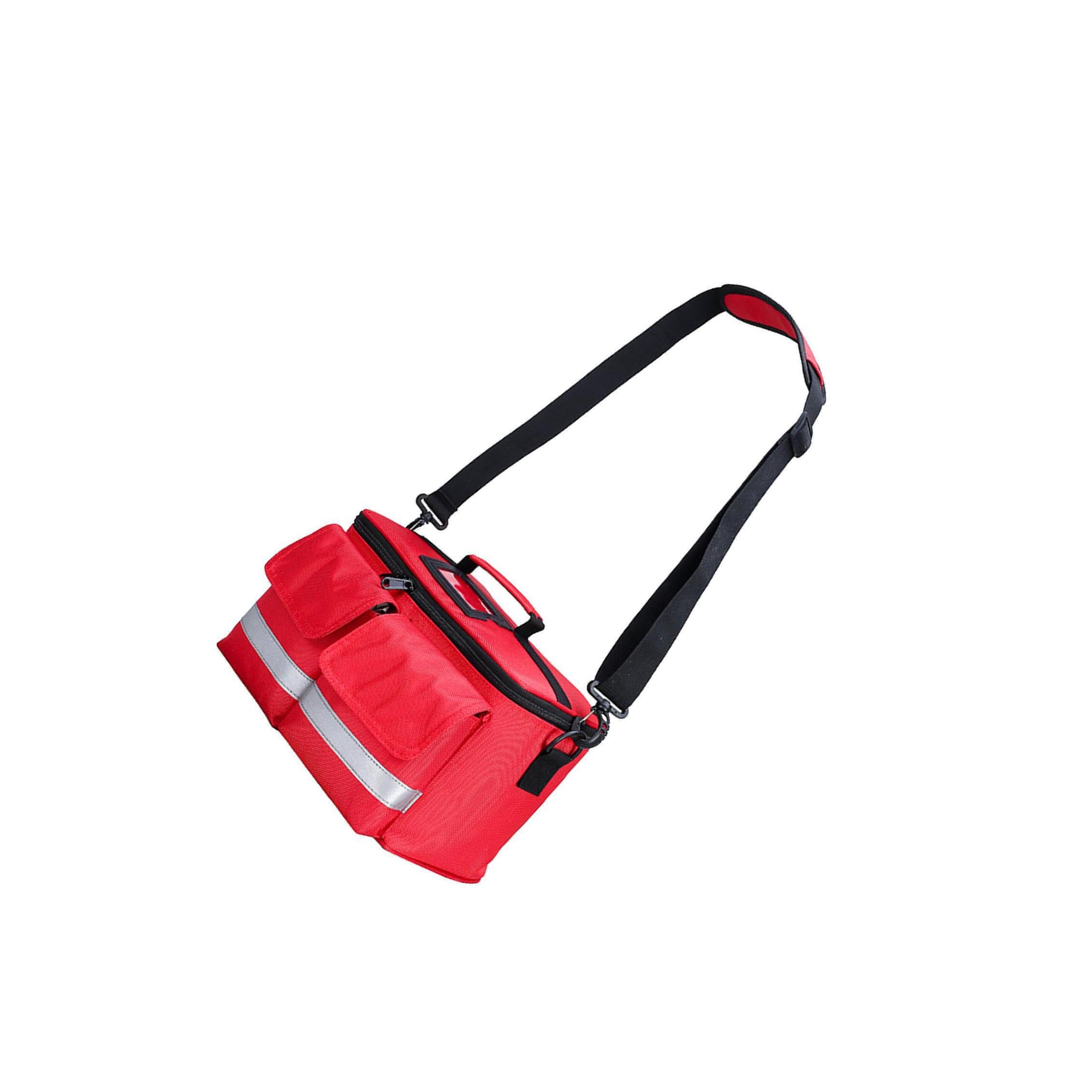 Bolsa de botiquín de primeros auxilios, bolsa almacenamiento vacía, primeros auxilios para senderismo, oficina, viajes, azul oscuro, rojo, 32x19x18cm