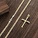 USESMTLE Mens Cross Necklaces Gold Cross Necklace for Men 14K Gold Cross Chain for Men Paired with 4.3mm Cuban Link Chain for Men Dainty Gold Crosses Pendant Necklace for Mens Necklaces 22in