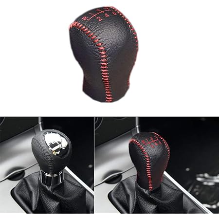 Amazon ギア シフト ノブ カバー ブラックレザー レッドステッチ Mt車マツダ Mazda3 6 Axela Cx 3用 シフトノブ 車 バイク