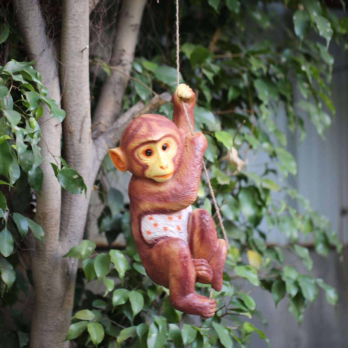 Wonderland Hanging Swing Monkey on Rope for Garden Decoration (Dark Brown)|Garden décor|Outdoor Decor (B0C2VC8XGJ) Amazon Price History, Amazon Price Tracker