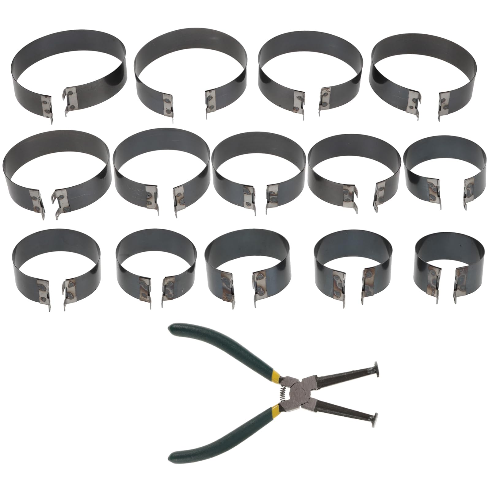 Kit di Strumenti per Compressione Fasce Elastiche Auto Attrezzi Installazione Pistoni Motore Pinze Manuale Resistente Vari Dimensioni Applicazioni Fai da Te Meccanico
