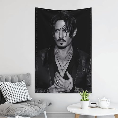 Miniatura 6 de ADPAAR Johnny Depp - Tapiz para colgar en la pared, decoración para sala de estar, dormitorio, 60 x 40 pulgadas