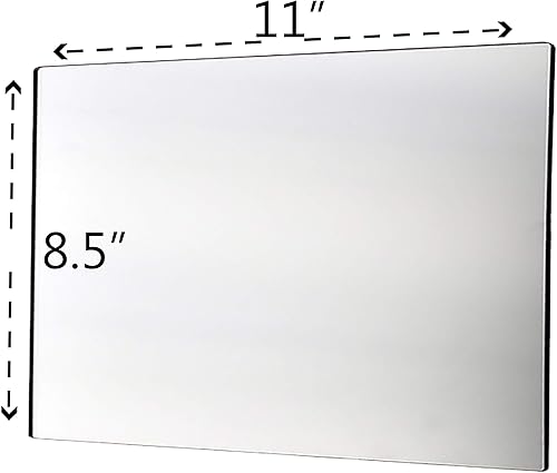 Miniatura 4 de Marketing Holders Lámina de espejo acrílico de 8.5 x 11 pulgadas, azulejos con tiras magnéticas, plástico reflectante, ligero, plano con esquinas