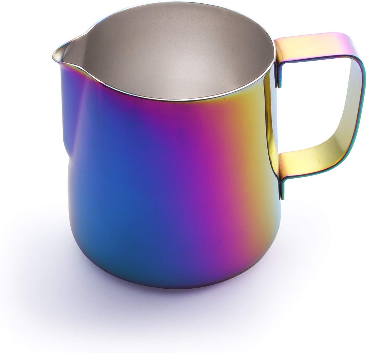 Milk Frothing Pitcher Stainless Steel 12 oz Milk Steaming Pitchers Frother Cup Jug Ideal for Espresso Cappuccino Coffee Latte Art Barista Milk Steamer Mug (350 ml) Rainbow
