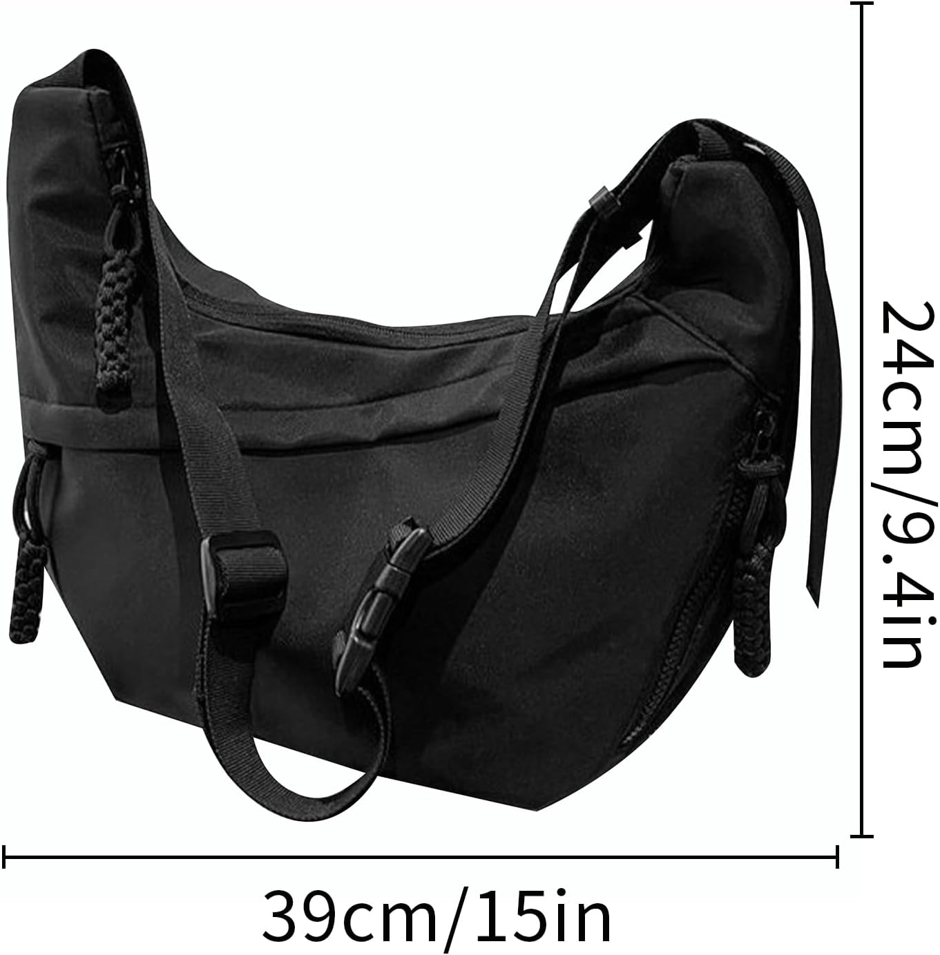Nylon Crescent Crossbody Bag for Women, Lightweight Adjustable Shoulder Bag, Casual Travel Purse Sling Handbag - Image 4