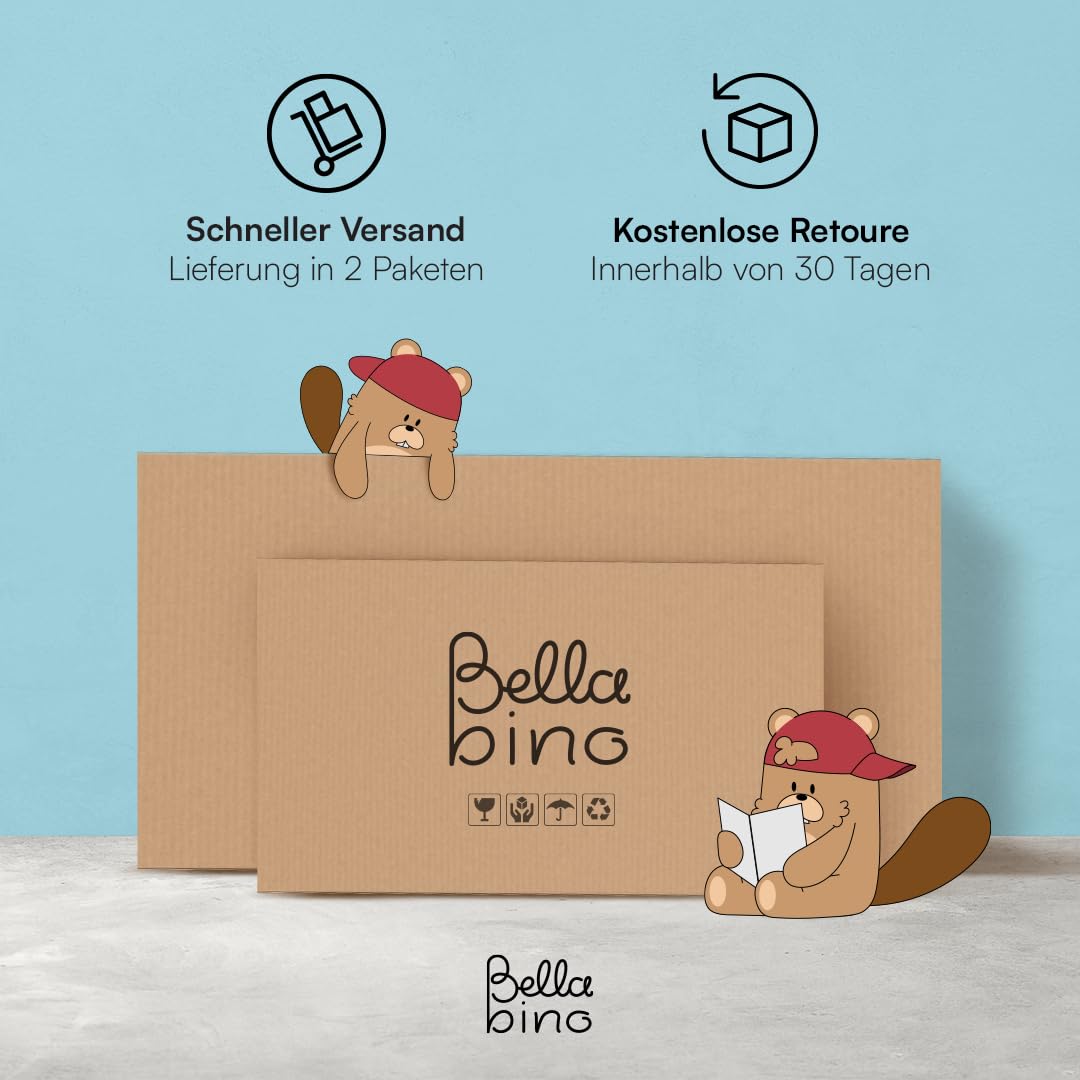 Bellabino Nore Kinderschreibtisch in Weiß mit 5 Schubladen - Jugendschreibtisch 110x53 cm - Schreibtisch Kinder ab 6 Jahren - Schülerschreibtisch mit Schubladen beidseitig montierbar für Kinderzimmer