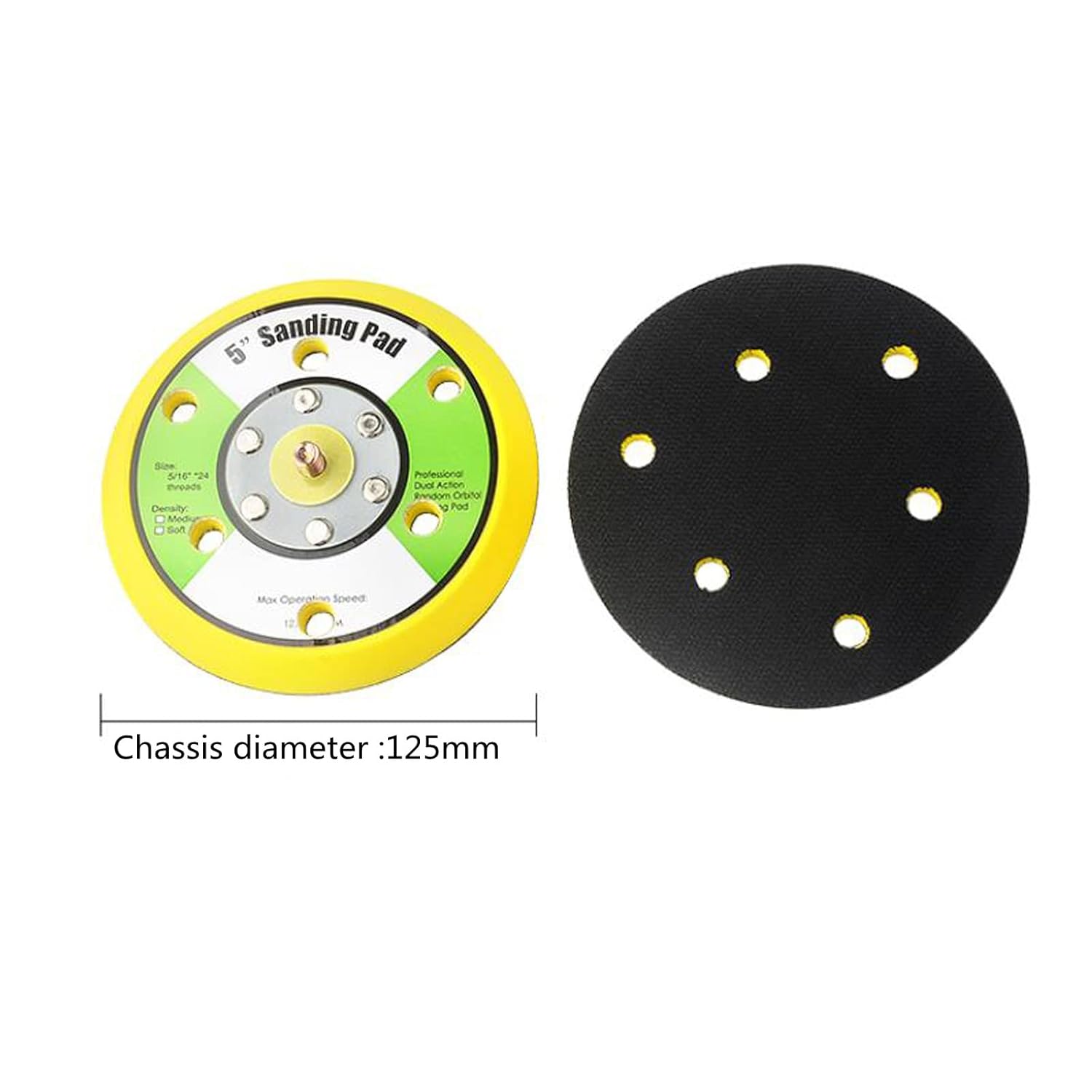 5Inch 6 Hole Hook and Loop Orbital Sander Replacement Pad Backing Pad for Air Sander