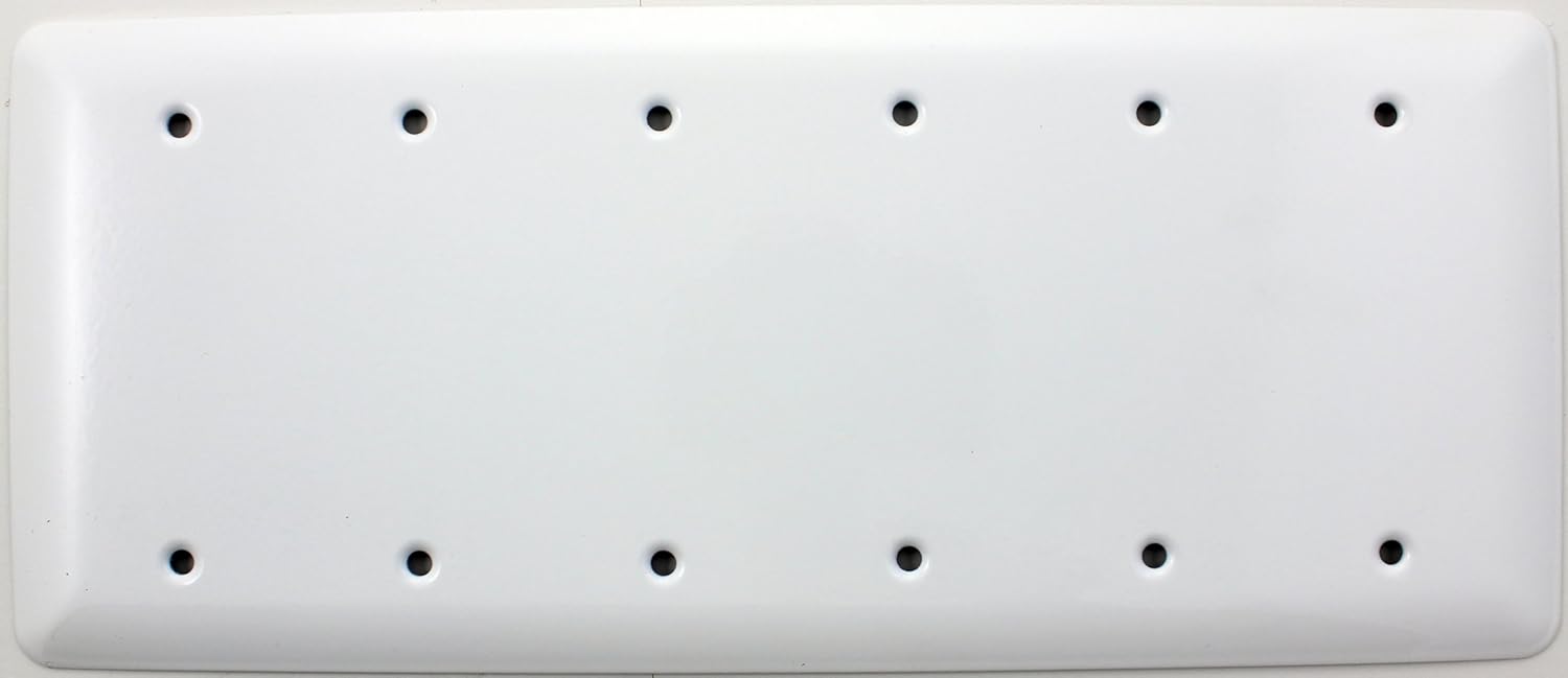 Mulberry Princess Style White 6 Gang Blank Switch Plate