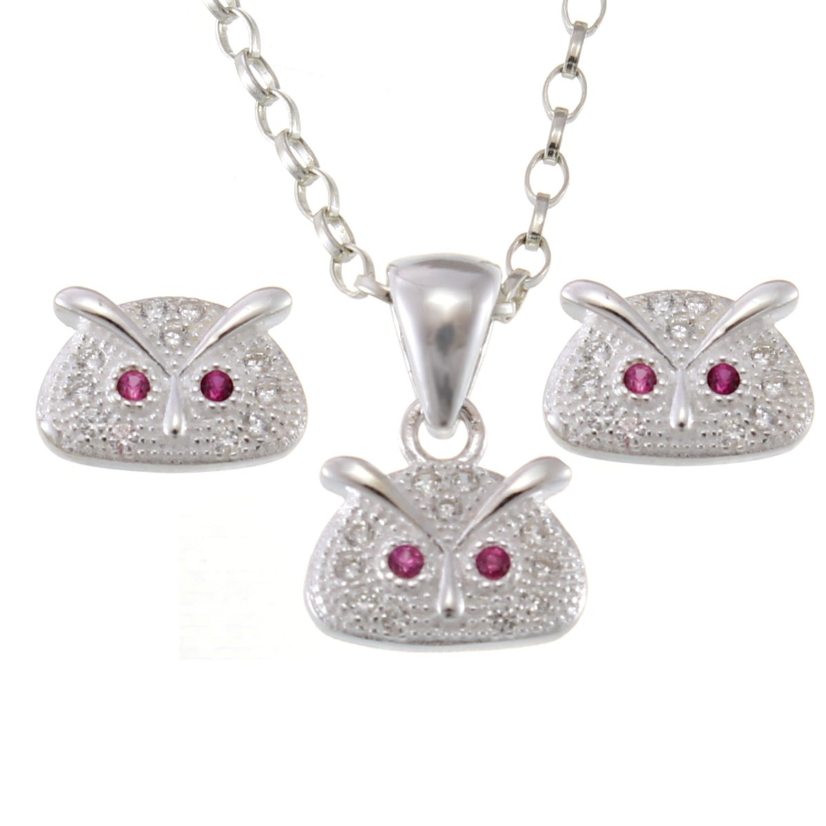 Set Gufo In Argento 925: Ciondolo E Orecchini – Gioiello Per Amanti Degli Animali In Confezione Regalo