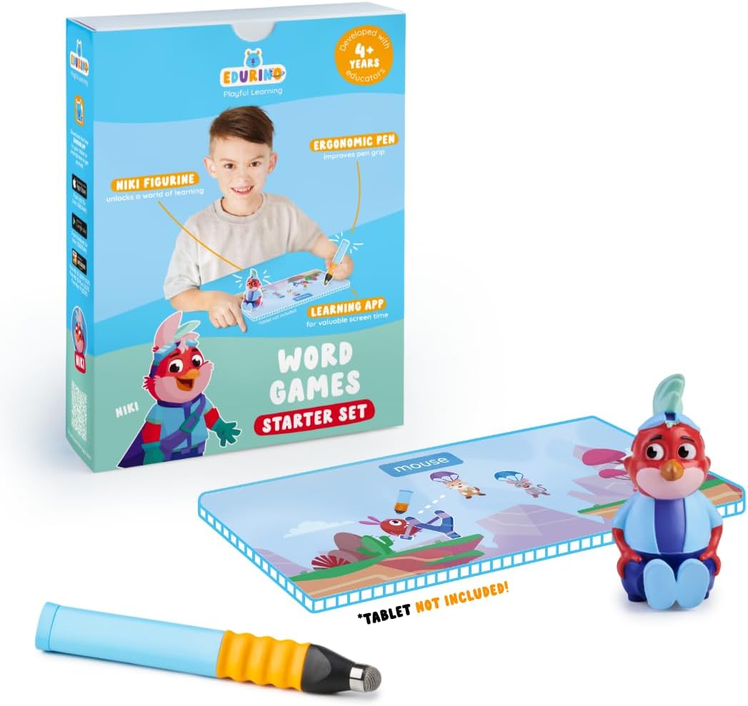 Niki Starter Set - Word Games, Reading & Writing, Literacy - Educational Toy for Kids 4+ - Includes 1 x Niki Figurine, Ergonomic Pen and App Accesss, Vocabulary and Comprehension, Handwriting