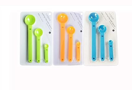 House of Quirk Measuring Spoons Different Size Sealing Clip with Spoon (Assorted Colour) - Set of 3