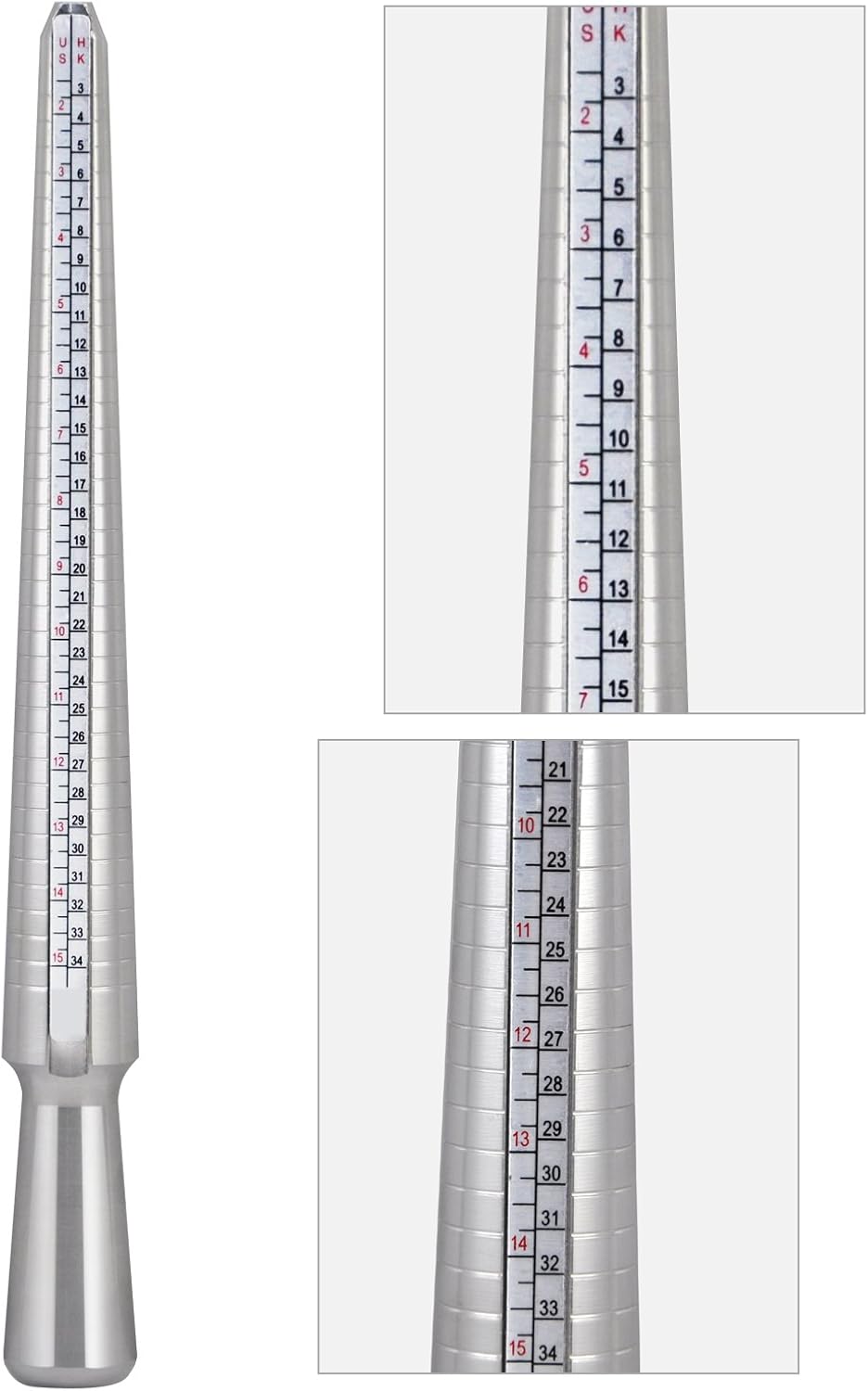 TRIXES Ring Sizer Mandrel Finger Gauge Jewellery Kit Tool Engagement Sizer