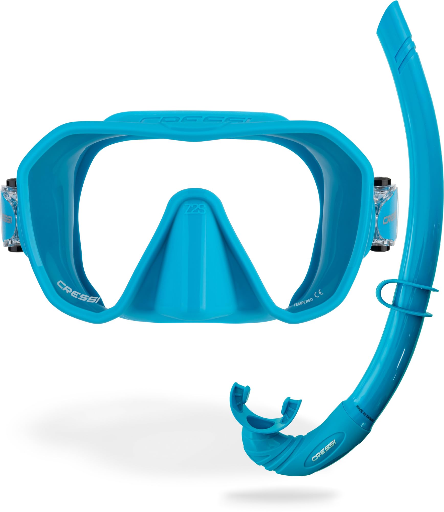 Cressi Maschera e boccaglio Combo per snorkeling, leggero e confortevole con alte prestazioni, Z2S e Corsica - Progettato in Italia