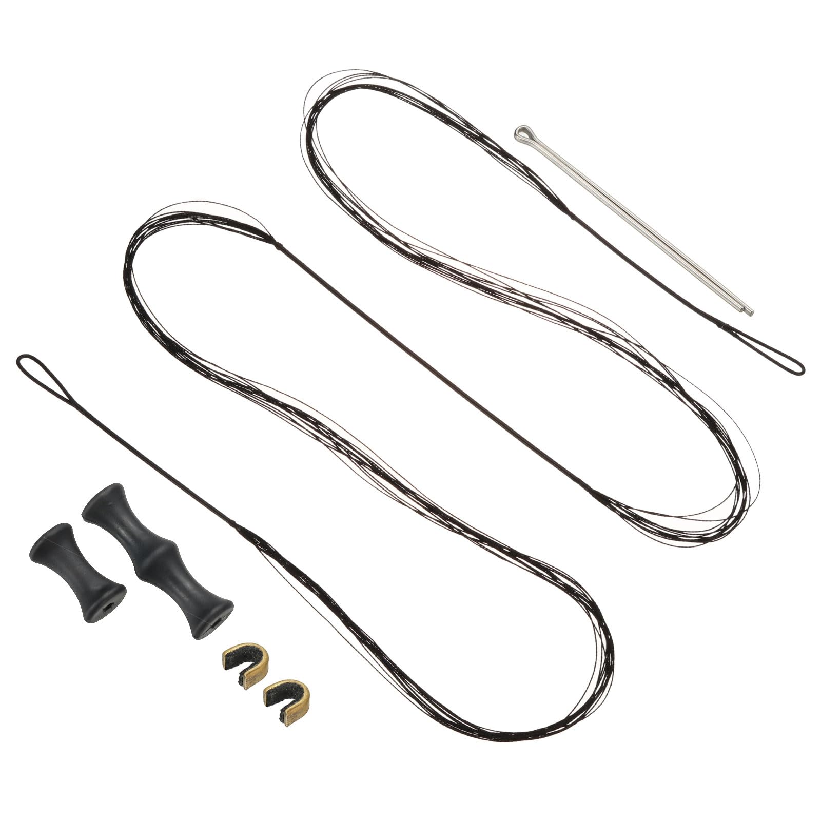PATIKIL 68 Inch Bow String Replacement, Archery Bowstrings Accessories 12 Strands Bowstring with Finger Guard & 2 Brass Nock Points for Traditional Recurve Longbow, Black